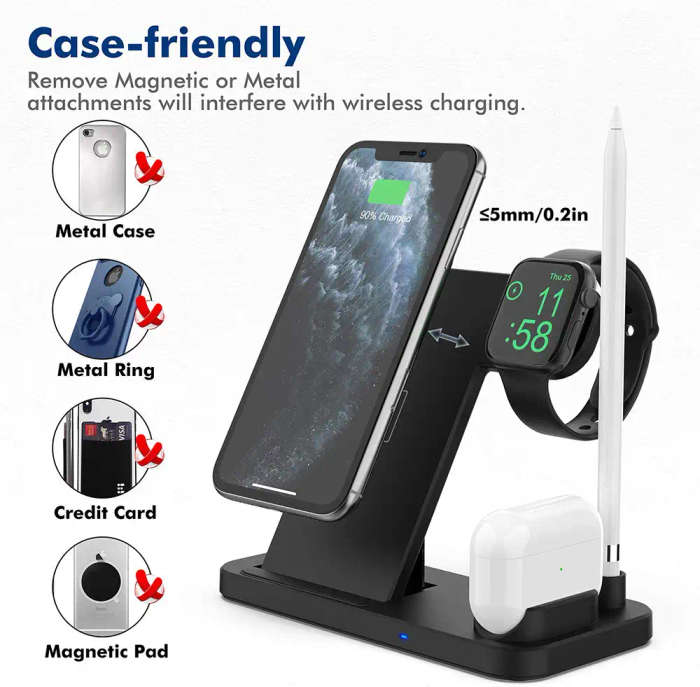 4 in 1 Fast Charging Dock for iWatch/Pencil/Airpods Pro/iPhone 11 pro