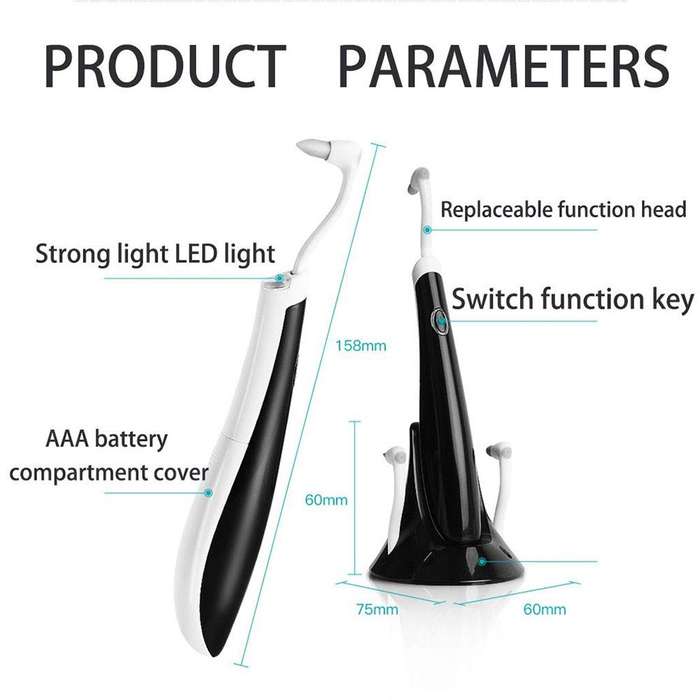 Electric Dental Calculus Remover Acoustic Vibration Light Guide