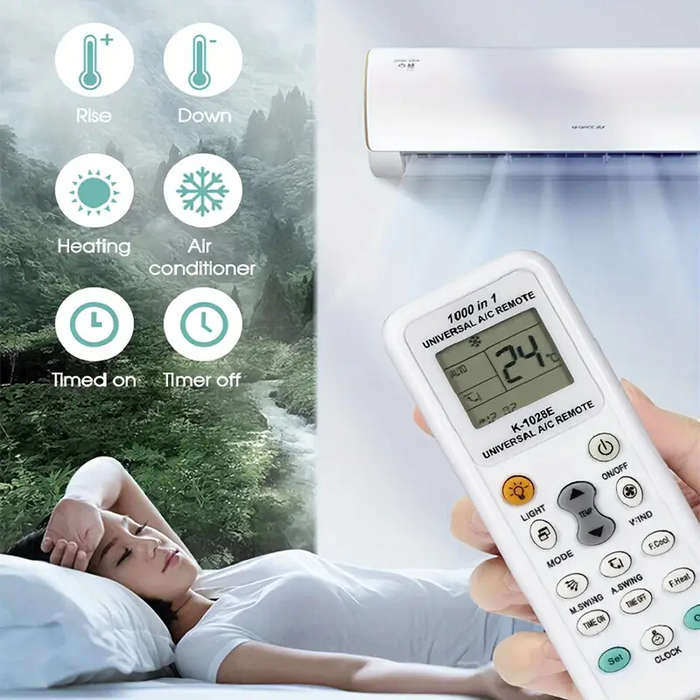 Universal Aircon Remote Control - Compatible With Multiple Brands And Models - 1000 in 1