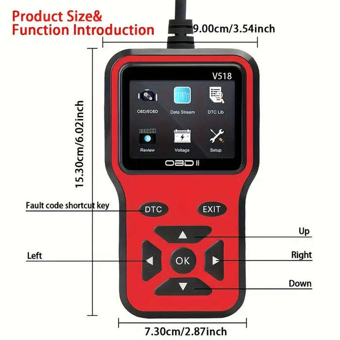 Universal OBD II CAN Diagnostic Tool - Advanced Scanner for Car Engine Fault Codes - Read And Erase