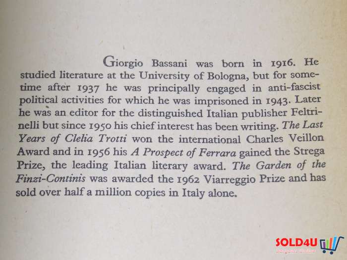 The Garden of the Finzi-Continis by Giorgio Bassani