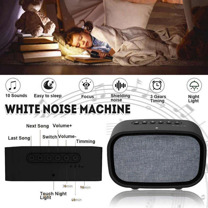 10 Soothing Natural Sound White Noise Machine with Touch Night Light