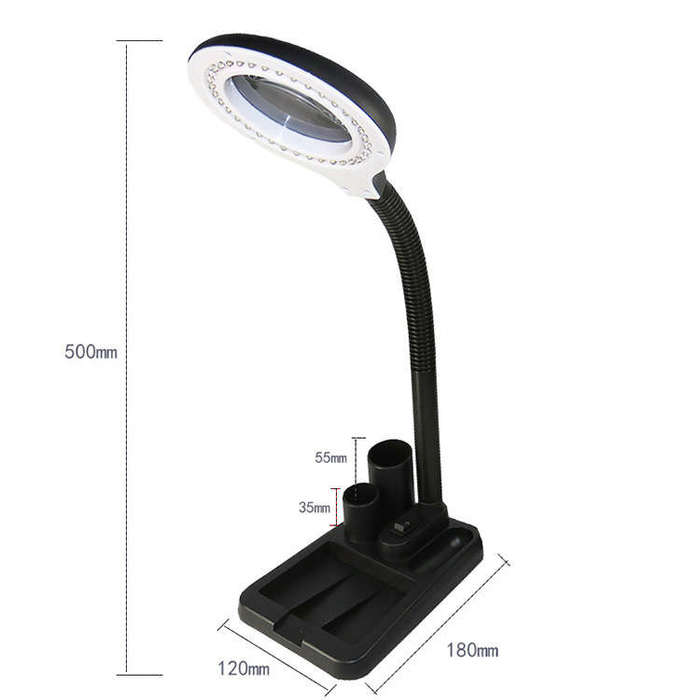 LED Desk Lighting Magnifier Lamp Light 5X to 10X Magnifier