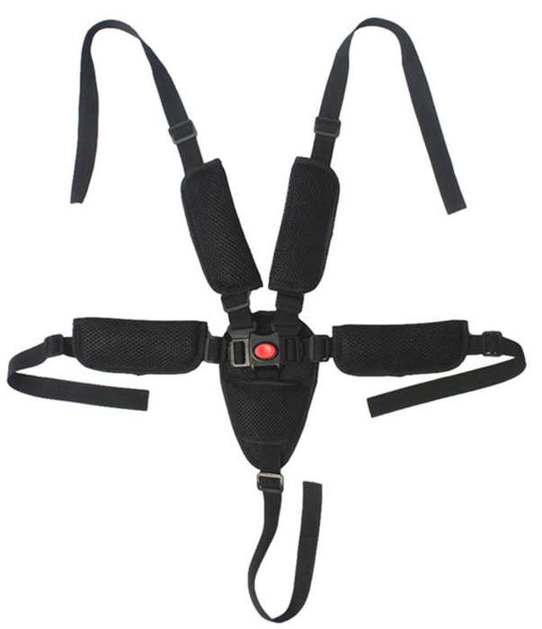 Universal Baby 5 Point Safety Harness Belt For High Chair Stroller (BLACK)