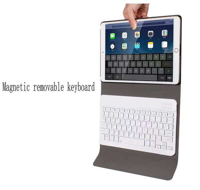 Removable Smart Bluetooth Leather Keyboard Case for iPad Air 9.7 Air2 & Pro
