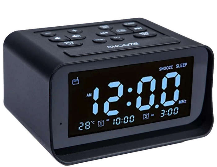 LED Digital Alarm Clock FM Radio with Dual USB Charger