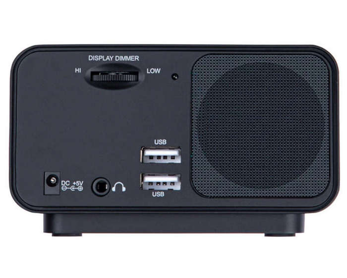 LED Digital Alarm Clock FM Radio with Dual USB Charger