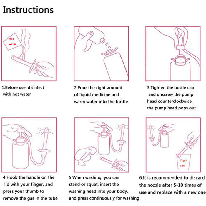 Portable 350ml Manual Pressurized Vaginal Irrigator