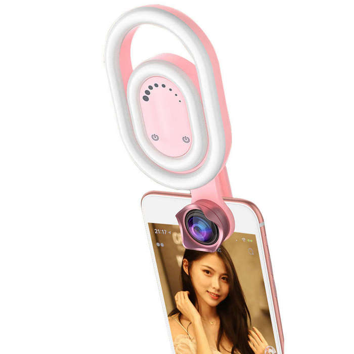 Smartphones Selfie LED Ring Light with Phone Camera Lens