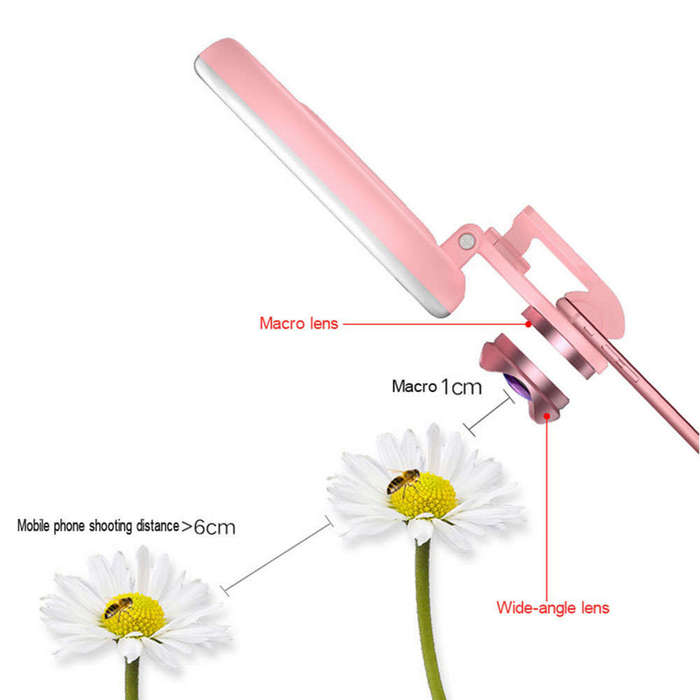 Smartphones Selfie LED Ring Light with Phone Camera Lens