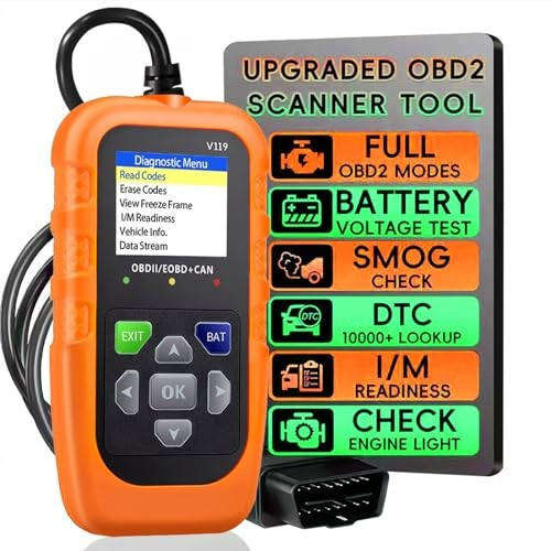 OBD II Color Car Fault Detector Code Reader OBD2 Scanner Diagnostic Tool V119 (Orange)