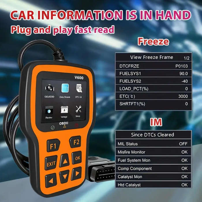 OBD2 scanner Car Diagnostic Tool Supports 10 Languages 2.4 Inch Color Screen