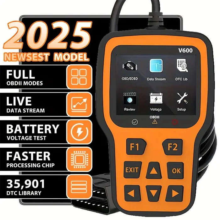 OBD2 scanner Car Diagnostic Tool Supports 10 Languages 2.4 Inch Color Screen