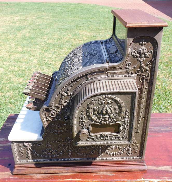 1909 NATIONAL NICKEL-PLATED BRASS CANDY CASH REGISTER MODEL 316