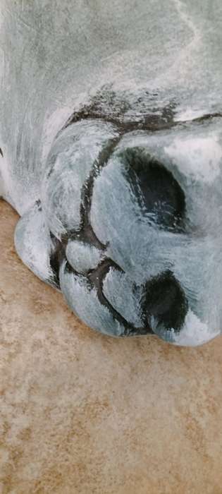 A Magnificent Large Matte Ceramic Sleeping Cat Bookend/Shelf Ornament