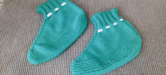 Pair of Quality Hand Knitted Bed Socks