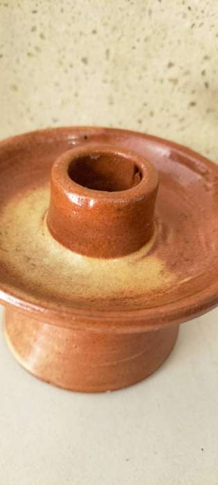 A Beautiful Glazed Pottery Dinner Candle Holder