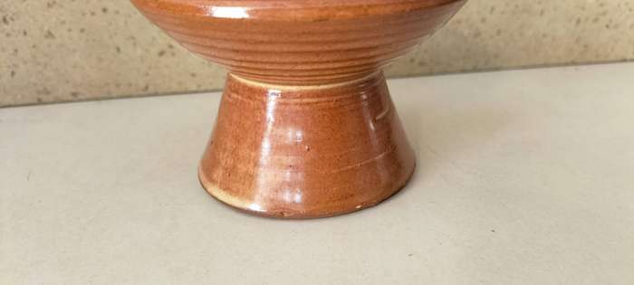 A Beautiful Glazed Pottery Dinner Candle Holder