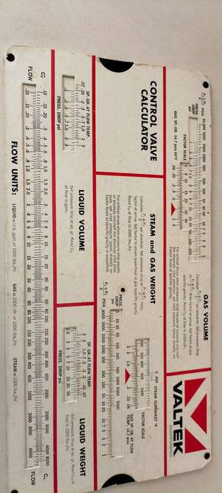Vintage Valtek Control Valve Calculator