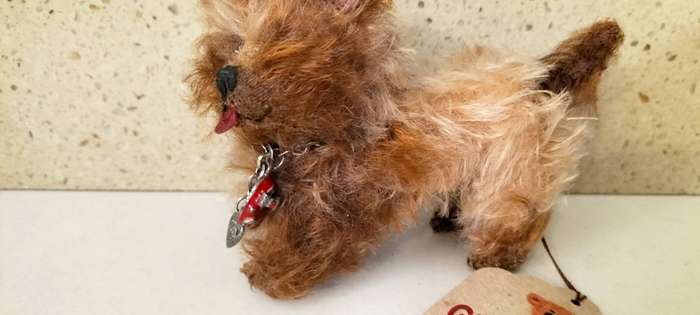 Genuine Rare Mohair Gizmo Bears `Ruby` Collectible Dog - Original Box And Birth Certificate