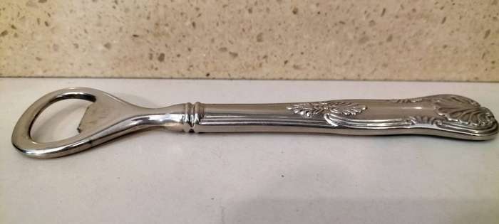 Magnificent Heavy Silver Plate on Brass Vintage Bottle Opener