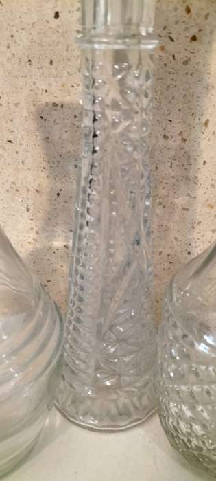 Set of 3 Beautiful Vintage Water Carafes.