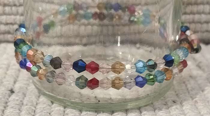 2 Ring Memory Faceted Crystal Bracelet. (Nr3)