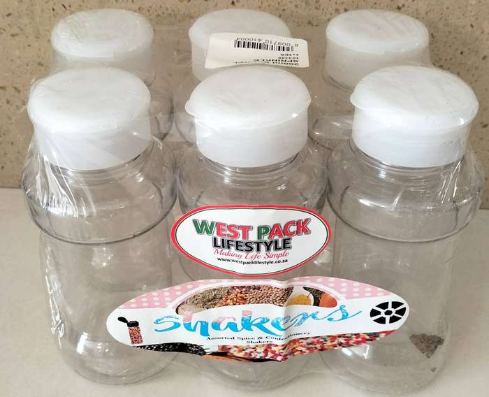 Sealed Unused 6 Pack 200ml Barrel Sprinkle Shakers