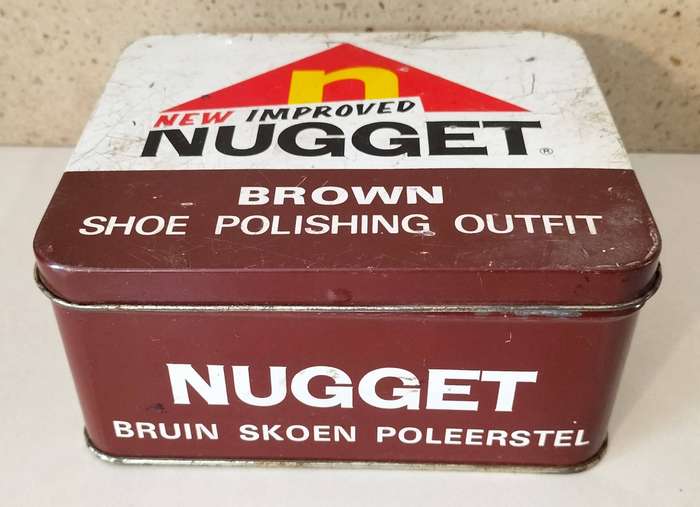 Very Old Hinged Nugget Shoe Polish Tin