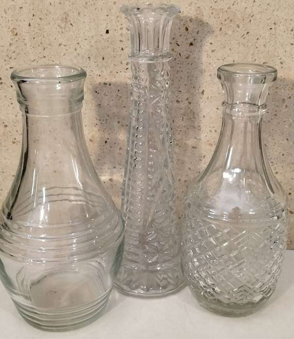 Set of 3 Beautiful Vintage Water Carafes.