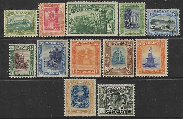 Jamaica 1919/21 set of 12 FM. CV R 5,600. SG 78/89.