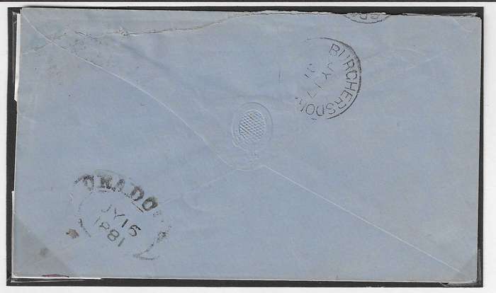 Cape the 1880 "3" black surcharge on 1881 Cradock/Burghersdorp cover. See below.