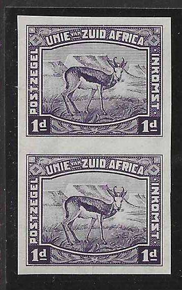 Union: 1923 the PURPLE Harrison Essay Imperf pair MNH.