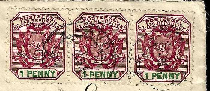 Transvaal 1897 "AVOCA" (Eureka Station forerunner)  to Germany. Extract PMG 1895.