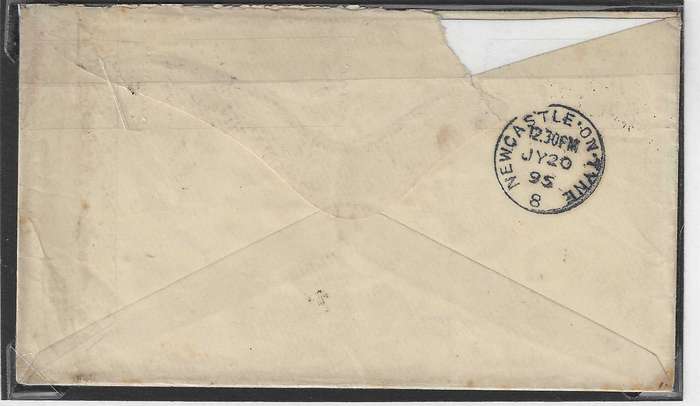 Cape 1895 Rare proving cover Alfred Docks cds and BONC 420 to Newcastle on Tyne. See below.