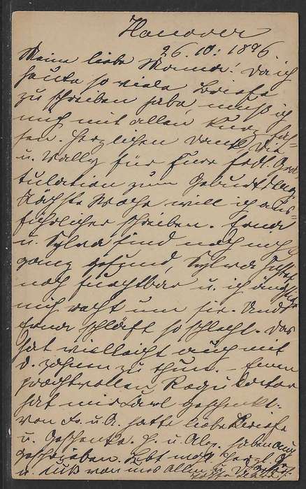 Cape 1896 uprated card Hanover to Germany.