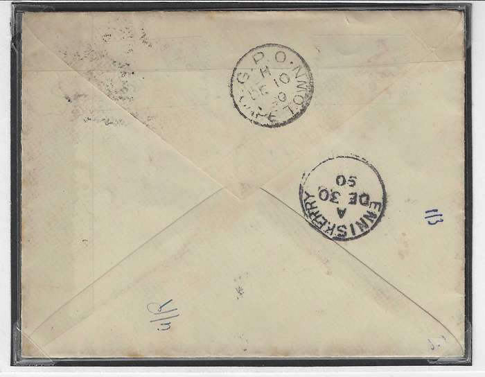 Cape 1890 Royal Mail Steamer cover Simon's Town via Cape Town to Enniskerry, Ireland.