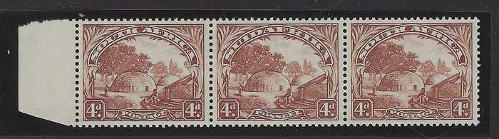 Union: 1932 Roto 4d `Spear Flaw` strip. Wm up. CV R 16,000 plus.  MNH. SACC47.