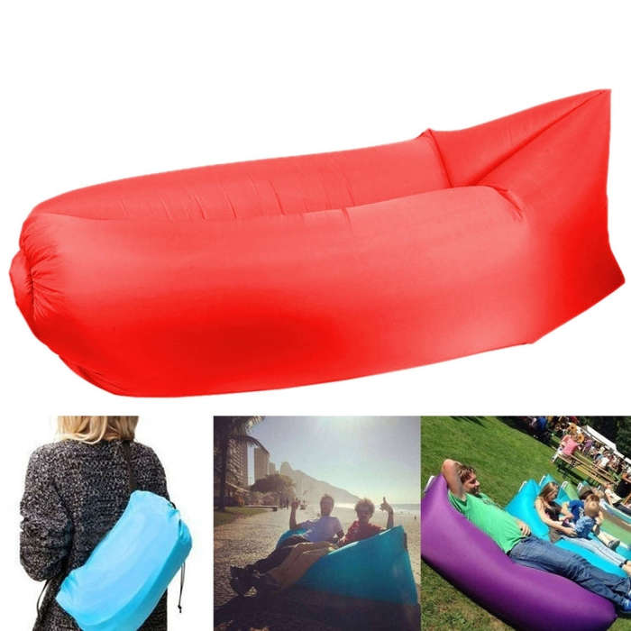 Inflatable Nylon Air Lounger with Carry Bag