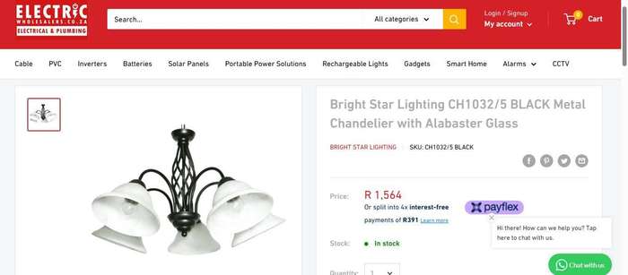 Bright Star Lighting BLACK Metal Chandelier