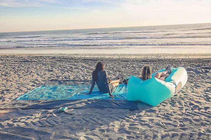 Inflatable Nylon Air Lounger with Carry Bag