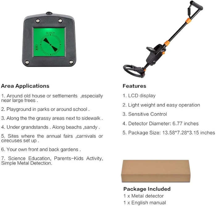 Adjustable Sensitivity Metal Detector with LCD Display