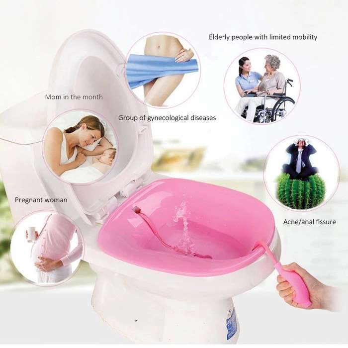 Portable Sitz Bath Tub with Flusher for Postpartum Care