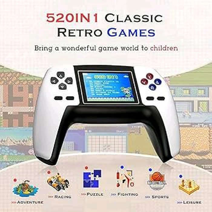 P5 ControllerView Retro Console Digital Game Player with built-in Screen and 520 Games