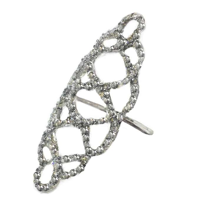Trendy White Cubic Zirconia  Silver Filled Ring Size 7.75