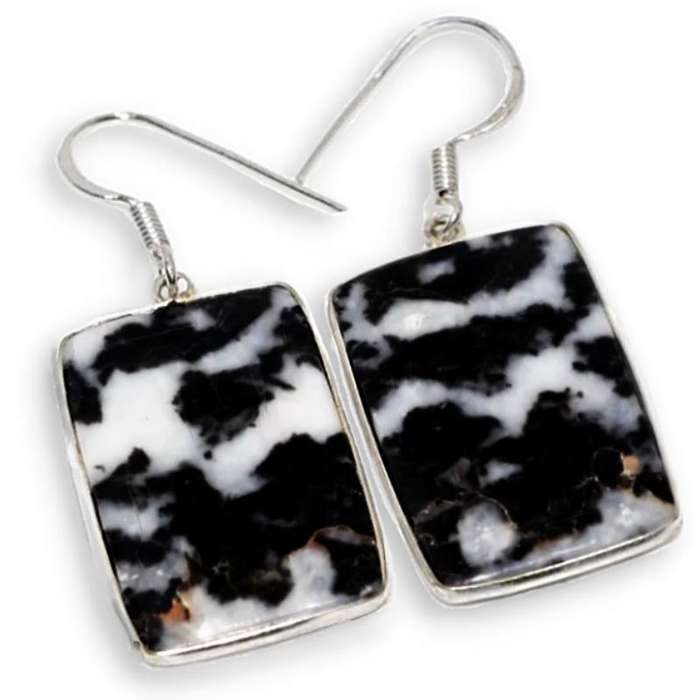 Natural White Buffalo Turquoise Gemstone set in .925 Sterling Silver Plated Handmade Earrings