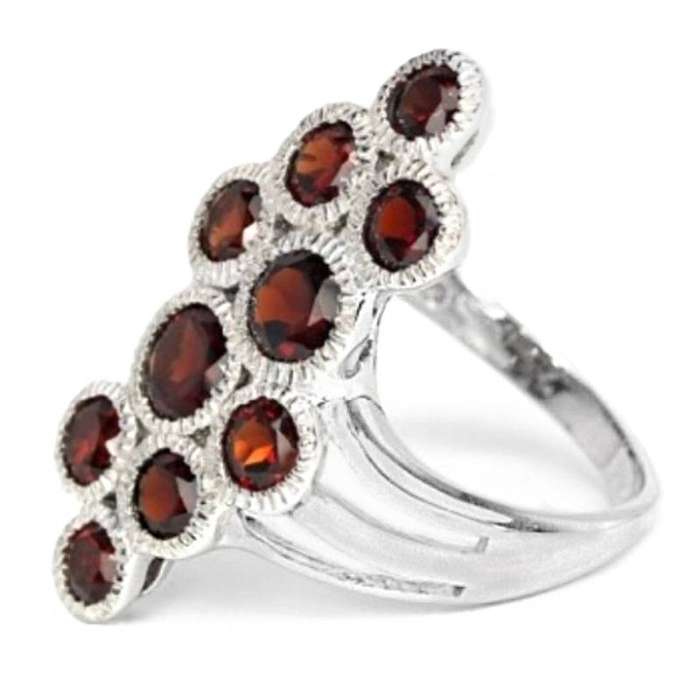 Natural Unheated Cambodian Garnet Solid .925 Sterling Silver 14K white Gold Ring Size 7 or O