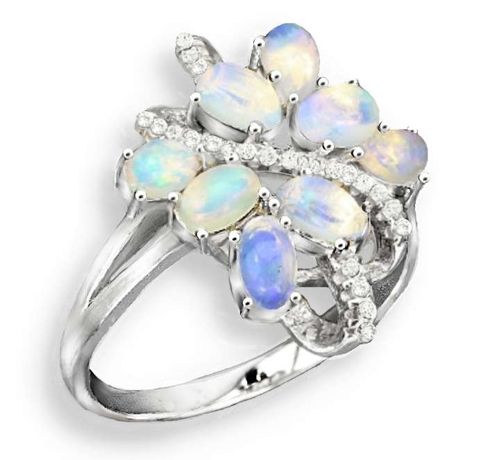 Authentic 19.62 Cts Ethiopian Fire Opal Cz Gemstone set in Solid .925 Sterling Ring Size 9 or R1/2