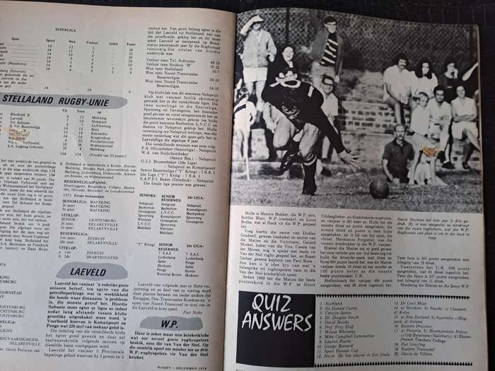 Rugby magazine December 1974 Vol. 1 No.9 See condition