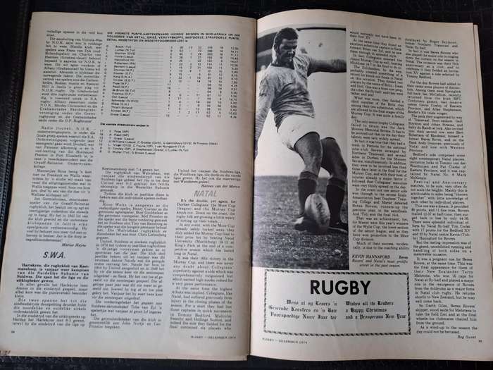 Rugby magazine December 1974 Vol. 1 No.9 See condition